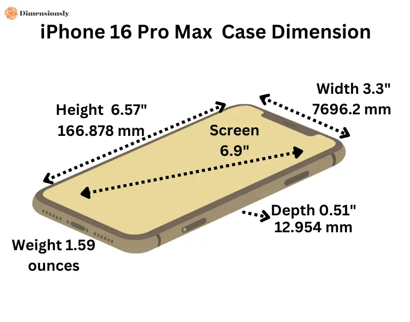 iPhone 16 Pro Max Case Dimension